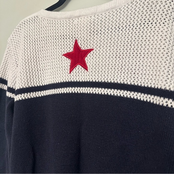 Vintage Knit Christopher & Banks Americana USA Sweater Red White Blue Large - Picture 8 of 11